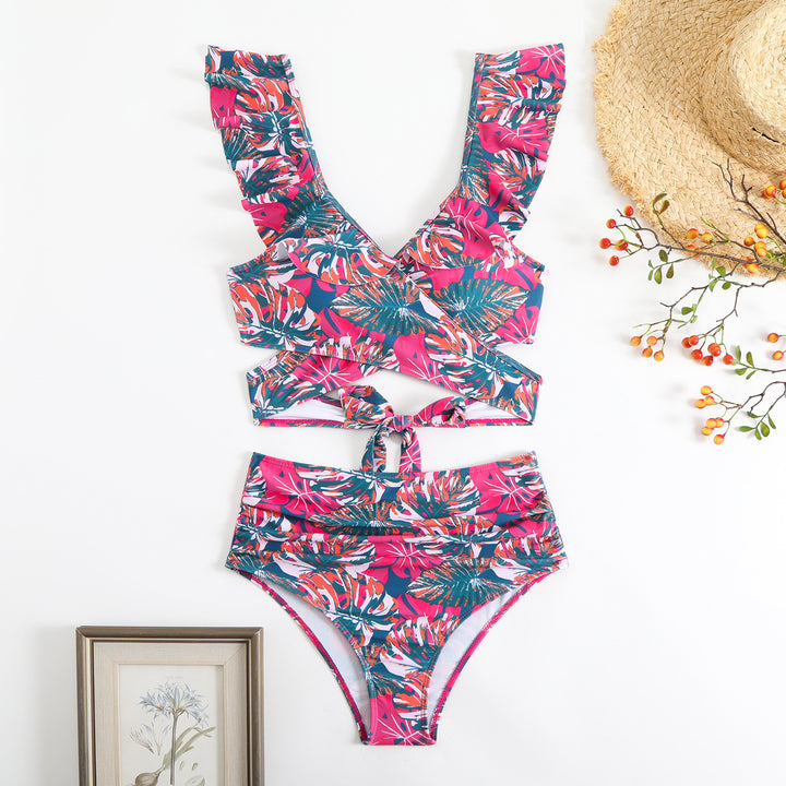 Women's Stylish Wrap Bikini Set with Ruffle Details StylebySassy