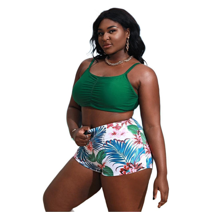 Women’s bikini set with gathered top and floral bottom StylebySassy