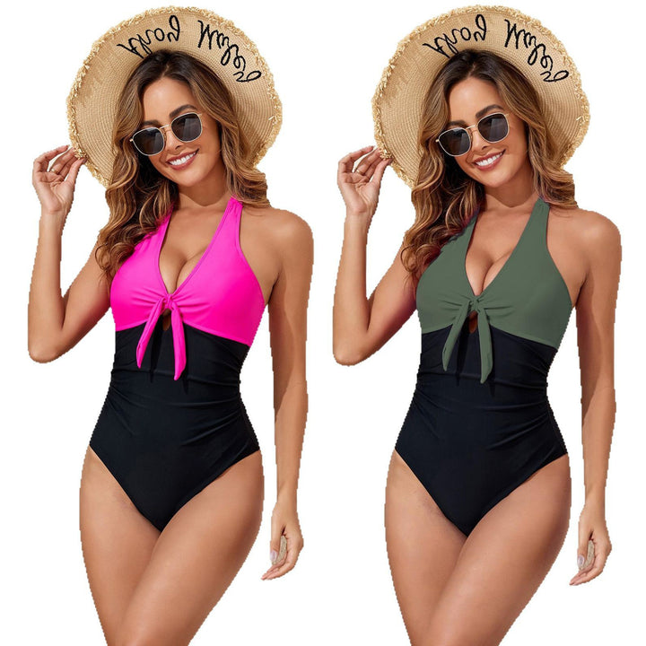 Ladies Elegant One-Piece Swimsuit with Playful Knot StylebySassy