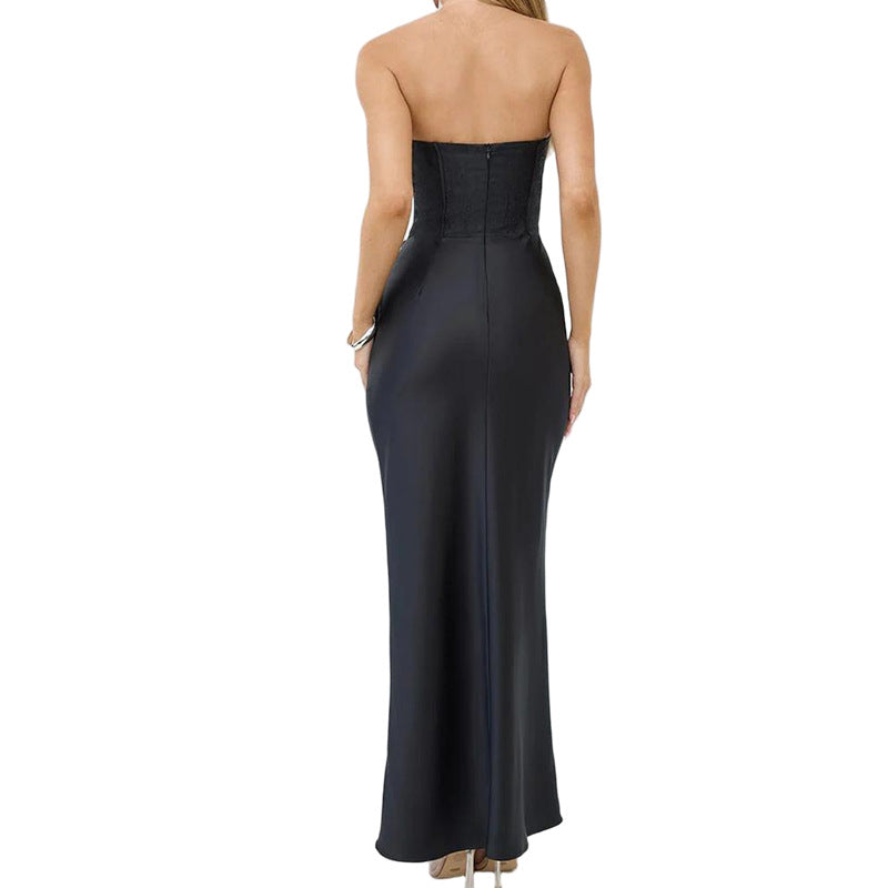 Women Elegant durable evening dress with gathered and corset top StylebySassy