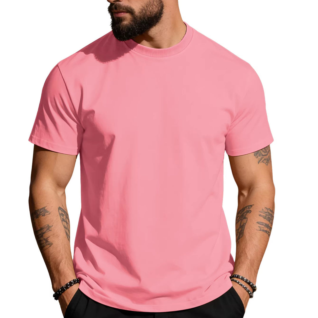 Men's body-hugging high-quality cotton shirt with round neck StylebySassy