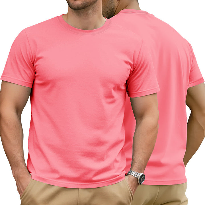 Men's Nan Basic Short Sleeve T-Shirt made of high-quality cotton blend with round neck, flat seams, and regular fit StylebySassy