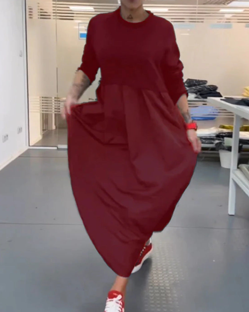 Women's nan oversized maxi dress with deep yoke and side pockets StylebySassy