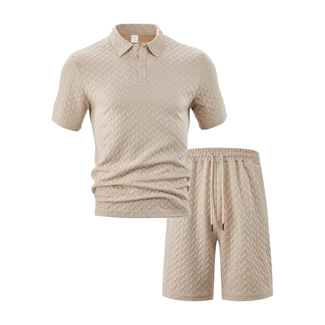 Men's structured polo set made of breathable cotton blend StylebySassy