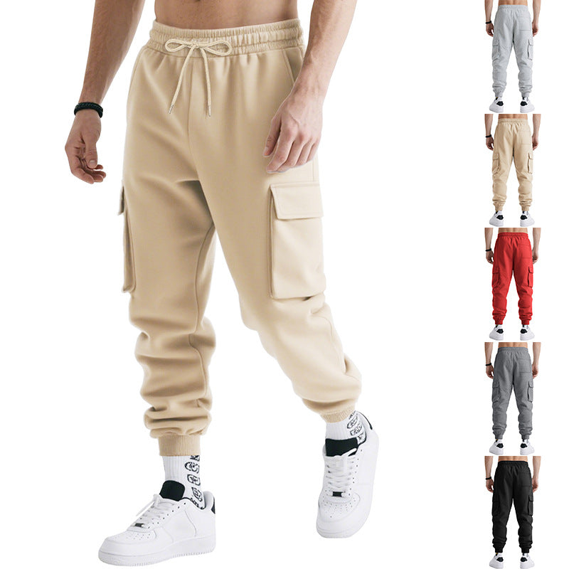 Men's nan multifunctional powerful jogging pants with generous flap pockets, elastic drawstring, and tapered leg ending StylebySassy