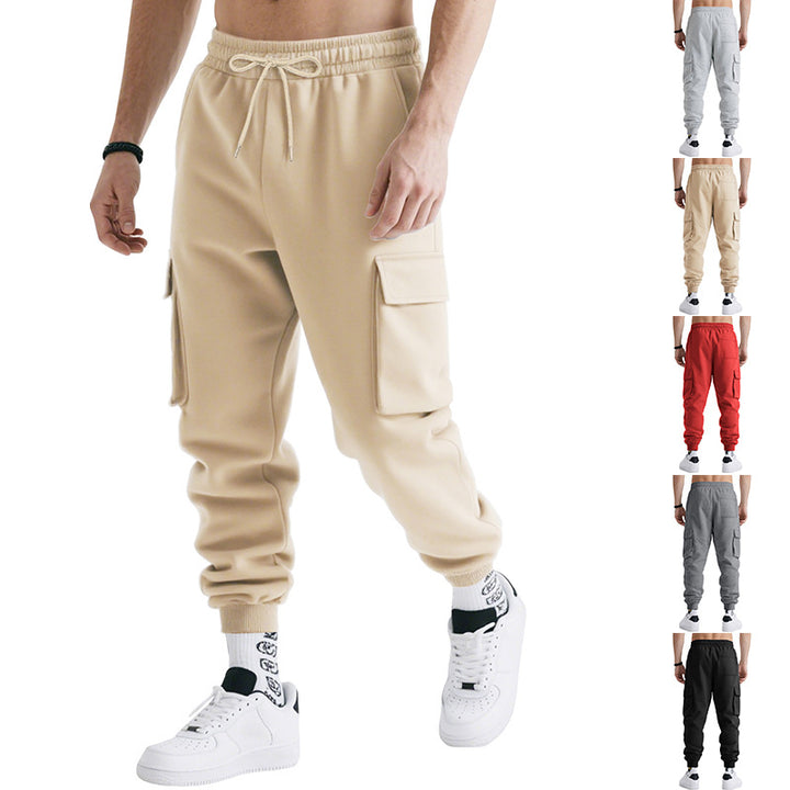 Men's nan multifunctional powerful jogging pants with generous flap pockets, elastic drawstring, and tapered leg ending StylebySassy