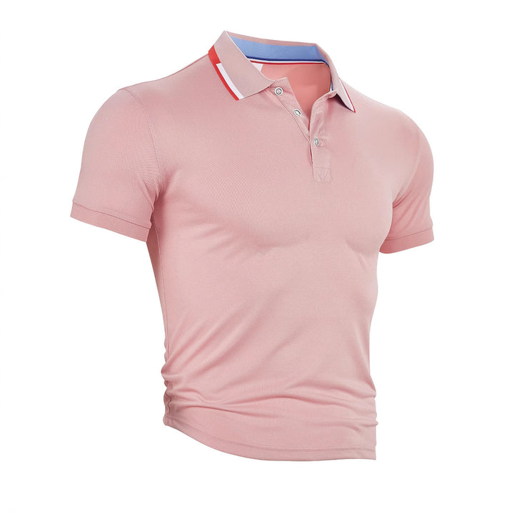 Men's slim fit functional polo with moisture-regulating technology and ribbed collar StylebySassy