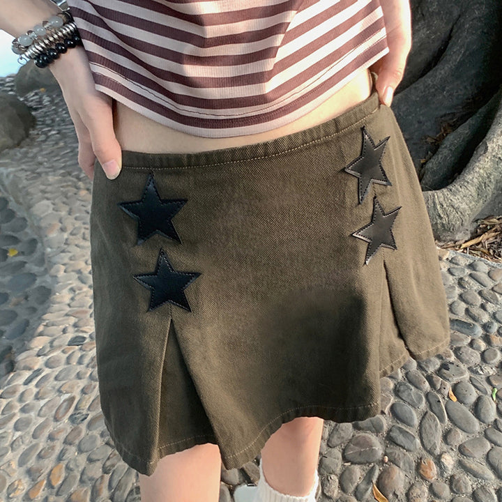 Women’s short skirt with stylish star appliqués StylebySassy