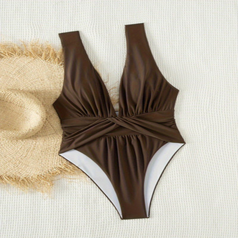 Women's One-Piece Swimsuit with Elegant Wrap Details StylebySassy