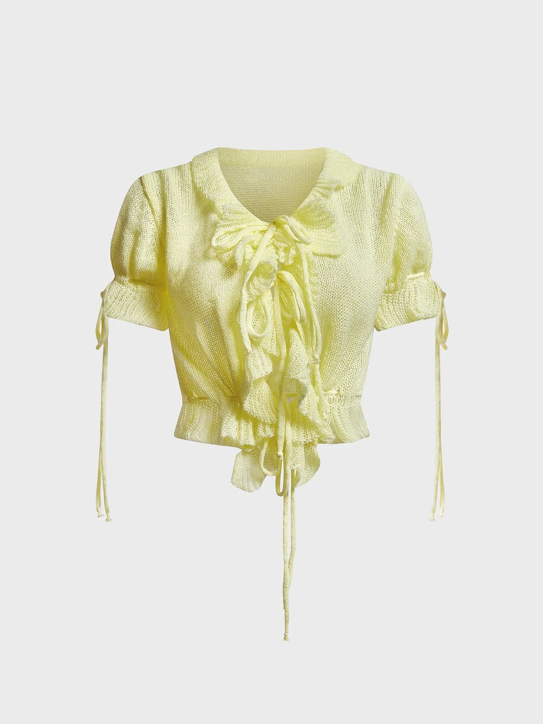Women's Short Sleeve Lace Top with Ruffles