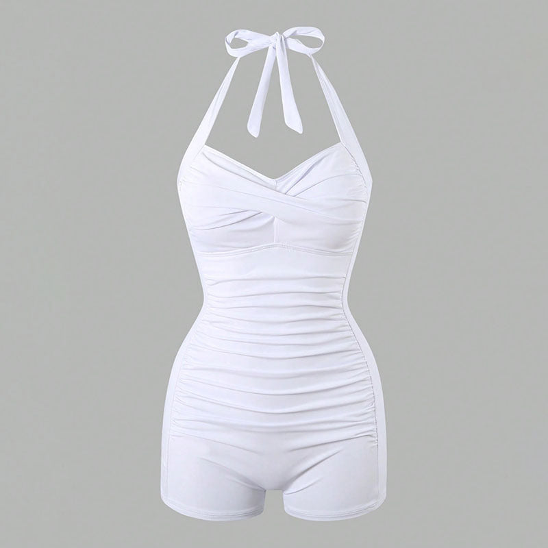 Women One-Piece Swimsuit with Trendy Wrap Design StylebySassy