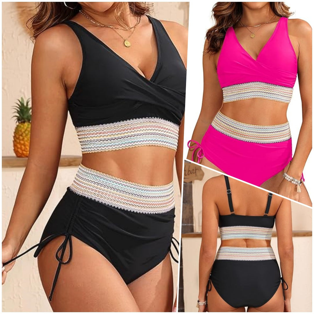 Women High-Cut Bikini Set with Fashionable Wrap Top StylebySassy