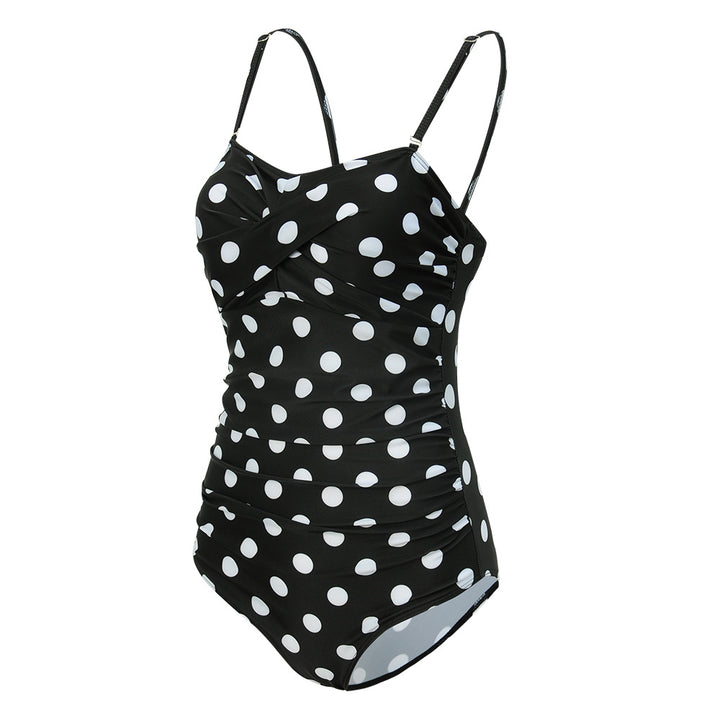 Women One-Piece Wrap Swimsuit with Striped Pattern StylebySassy