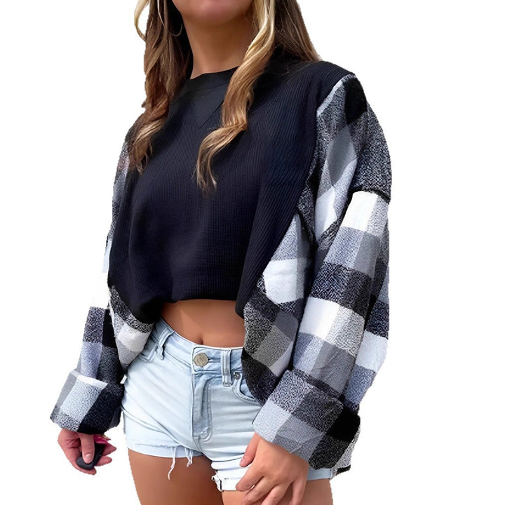 Women's oversized shacket in shirt jacket style with boxy silhouette and roll-up sleeves StylebySassy