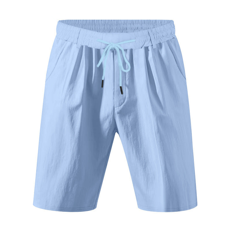 Men's knee-length lightweight functional shorts with elastic waistband, drawstring, and deep side pockets StylebySassy