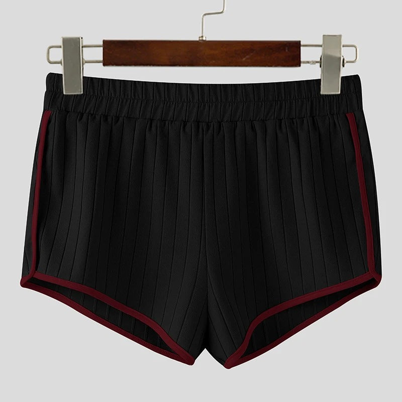 Women's pleated casual shorts with elastic comfort waistband and contrast piping StylebySassy