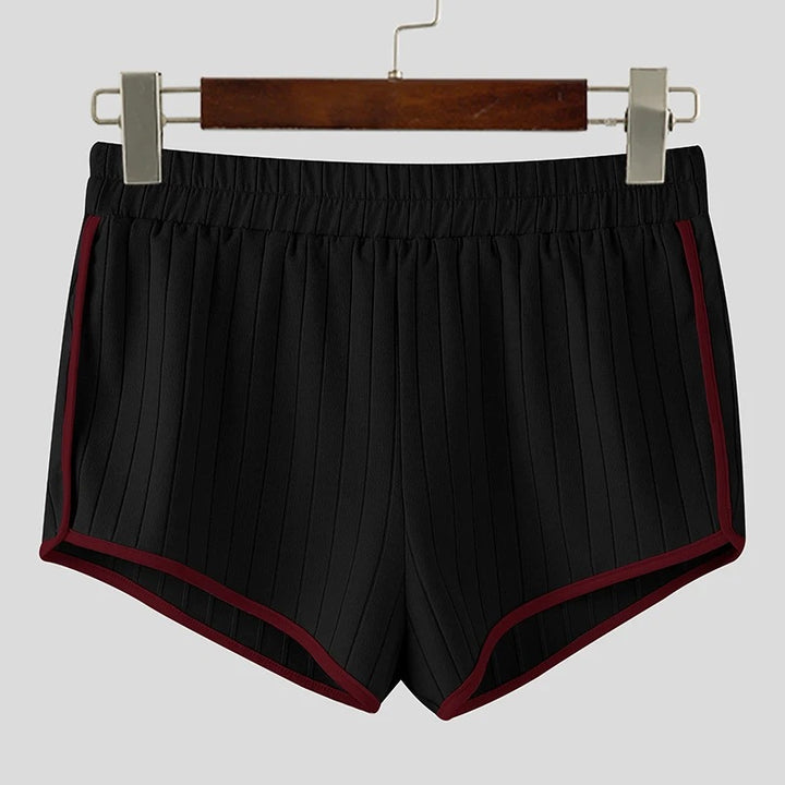 Women's pleated casual shorts with elastic comfort waistband and contrast piping StylebySassy