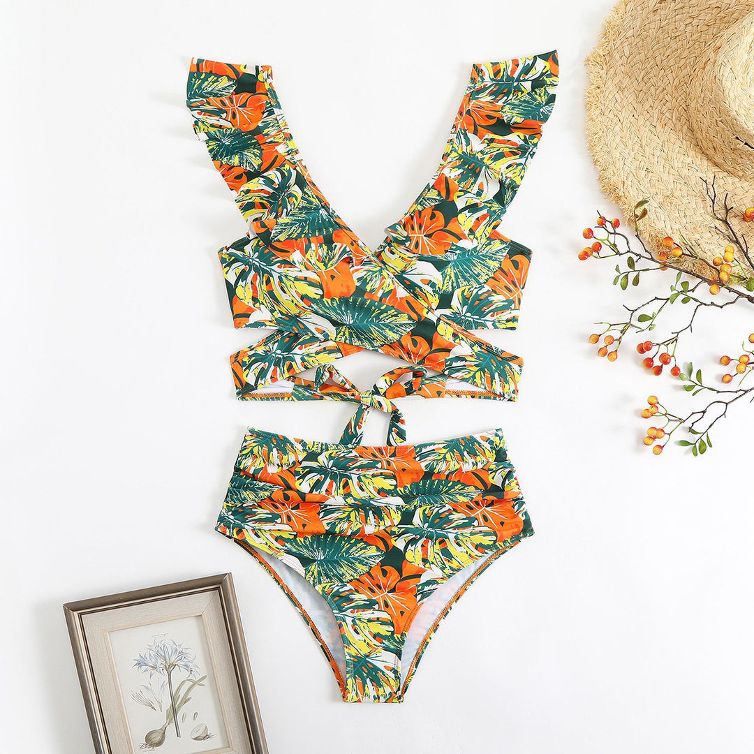 Women's Stylish Wrap Bikini Set with Ruffle Details StylebySassy