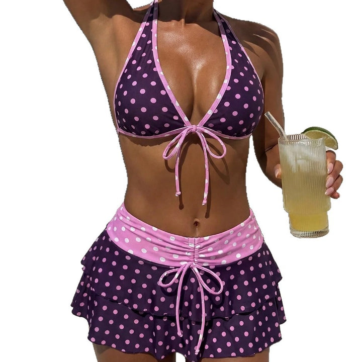 Women's Triangle Bikini with Gathered Skirt StylebySassy