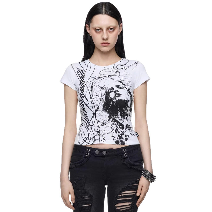 Women Creative Graphic Print T-Shirt StylebySassy