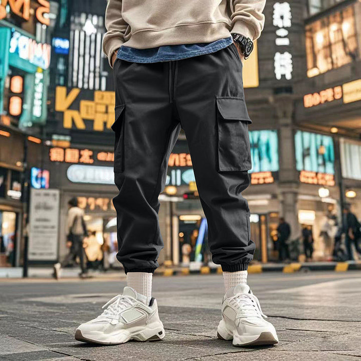 Men's urban utility joggers with multiple pockets and tapered leg StylebySassy