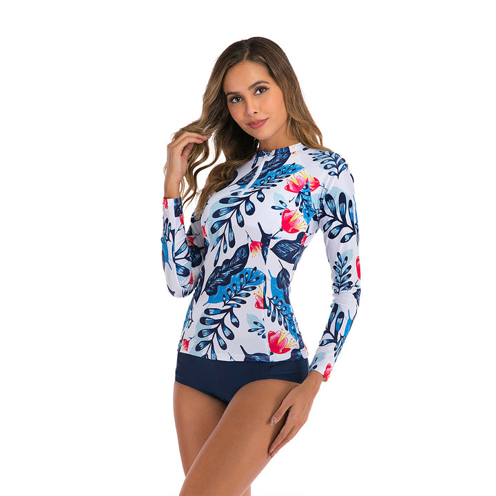 Women Long Sleeve Surf Suit with Floral Pattern StylebySassy