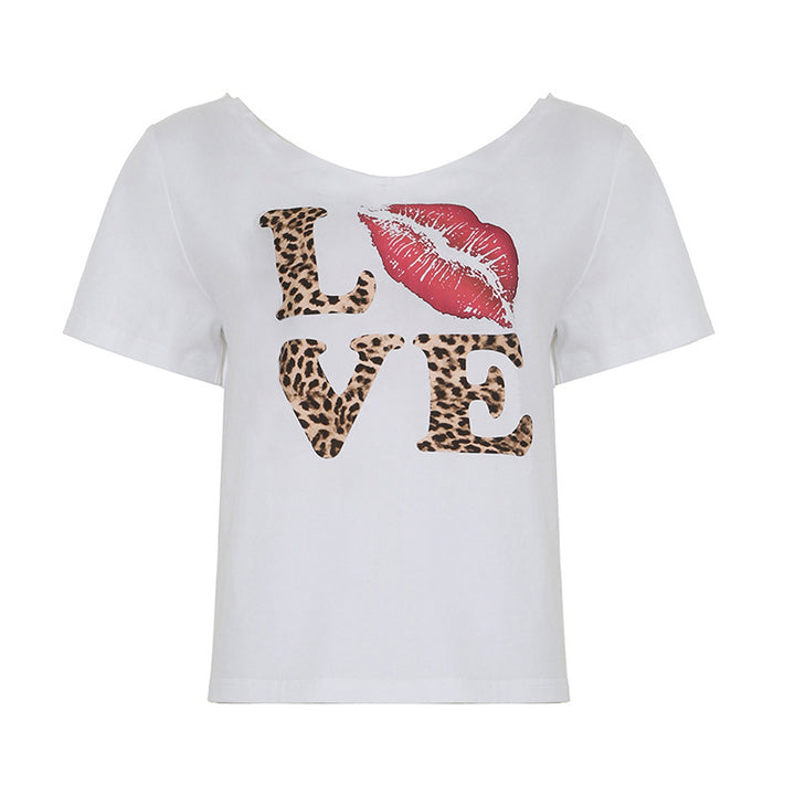 Ladies Fashion T-Shirt with Creative Graphic Print StylebySassy