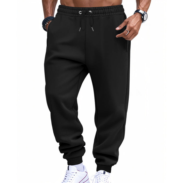 Men's sporty sweat jogging pants with elastic tunnel drawstring waist, ribbed cuffs, and deep side pockets StylebySassy