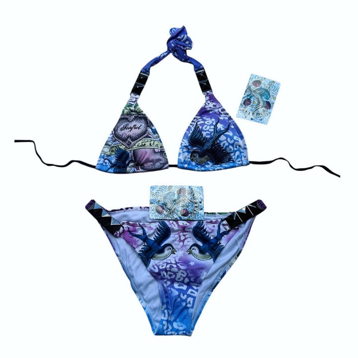 Women Triangle Bikini Set with creative graphic design StylebySassy