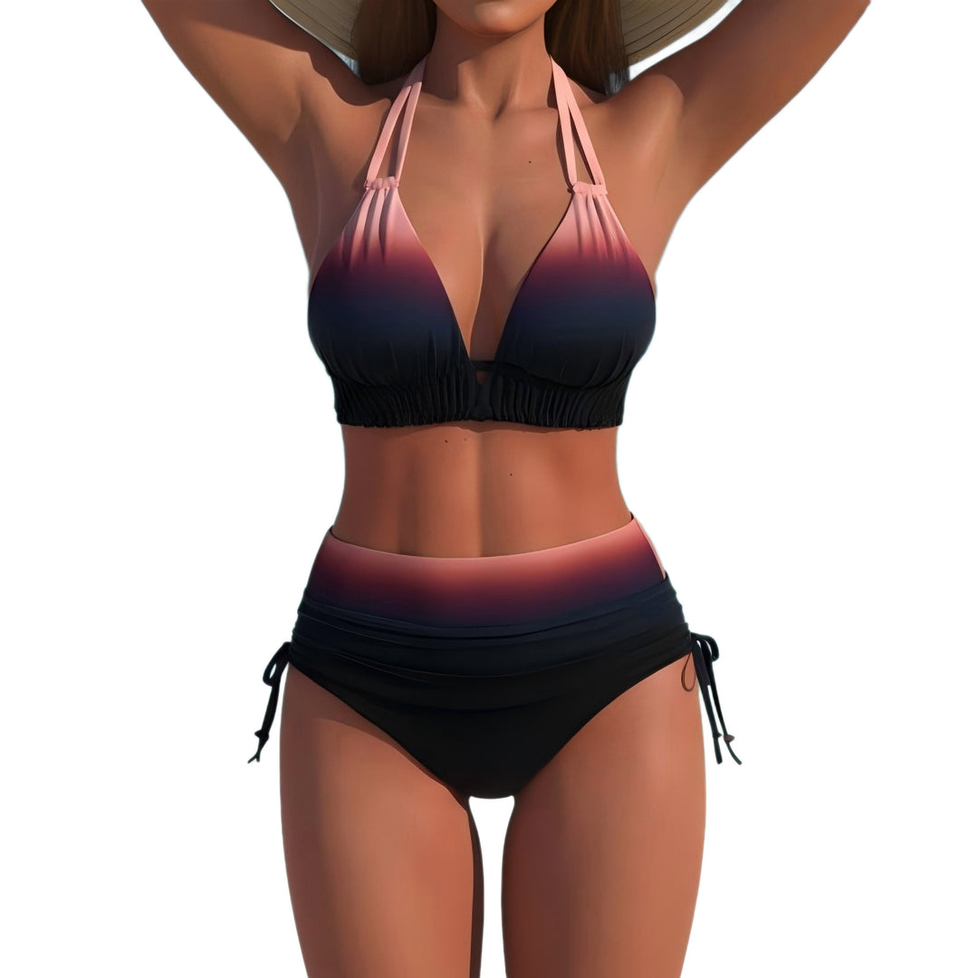 Women High-Cut Triangle Bikini with Adjustable Straps StylebySassy