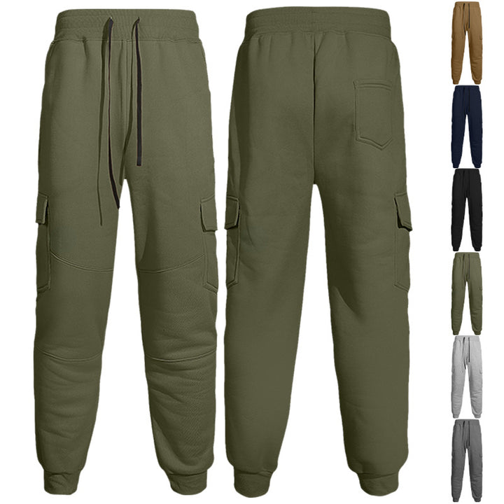 Men's casual jogging pants with cargo pockets, drawstring, and ribbed ankle hem StylebySassy