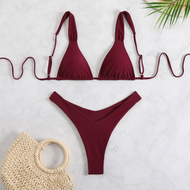 Women Triangle Bikini Set with adjustable straps and trendy pattern StylebySassy