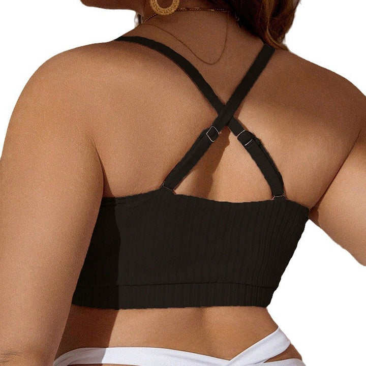 Women's bikini top with sophisticated ruffle design and adjustable straps StylebySassy