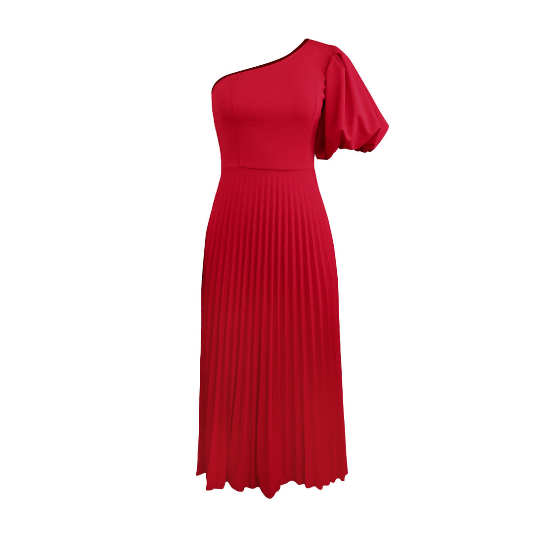 Women One-Sided Maxi Dress with Pleat Details StylebySassy