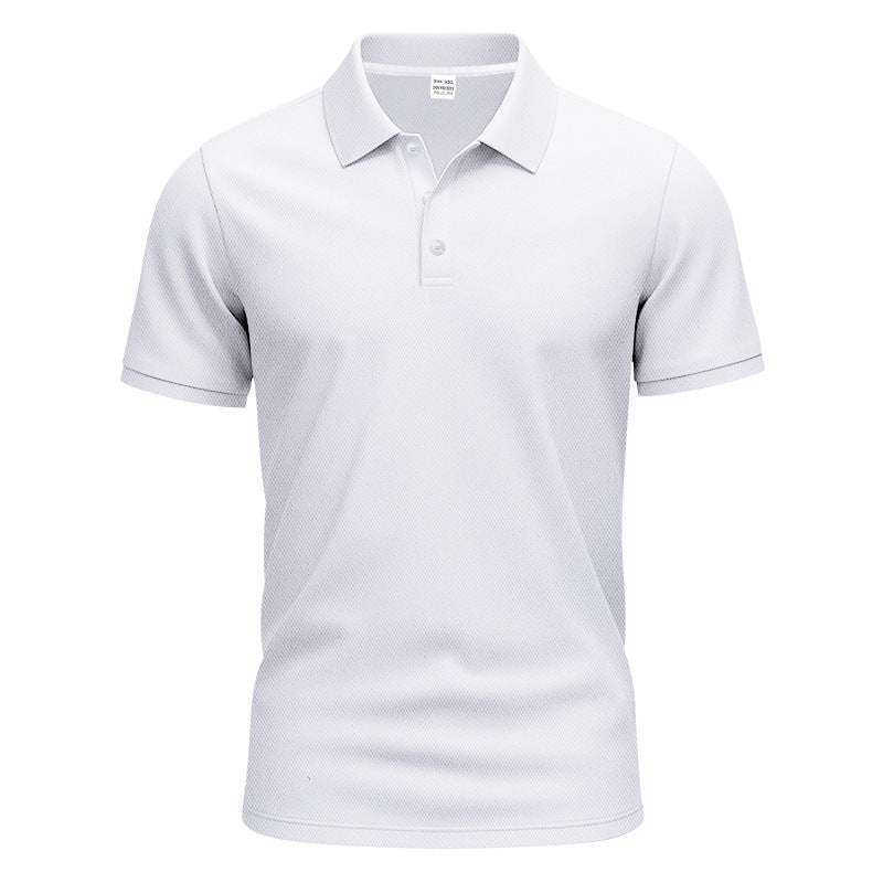 Men's breathable piqué polo shirt short sleeve with button placket StylebySassy