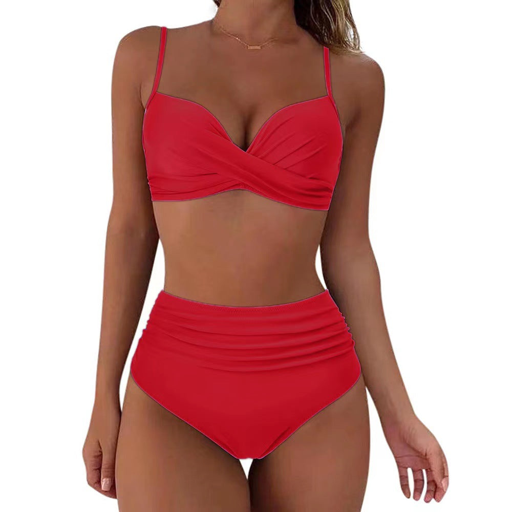 Women High-Waist Bikini with Leopard Pattern StylebySassy
