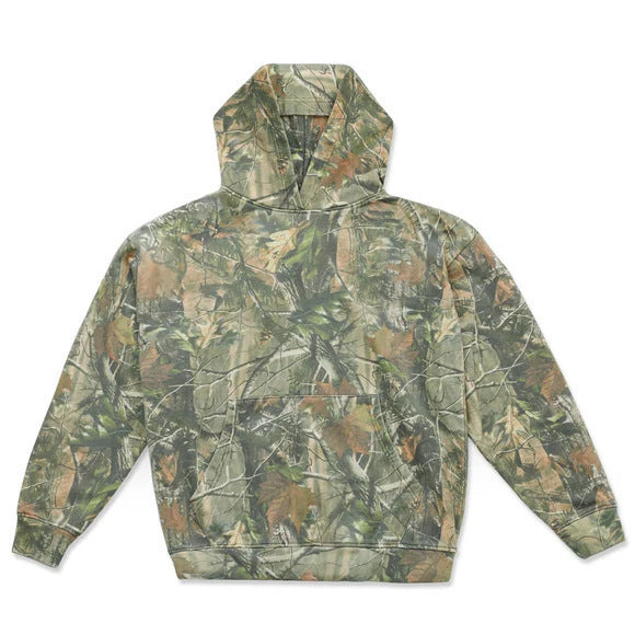 Unisex loose-fit hoodie sweatshirt with subtle leaf texture, double hood without drawstring and kangaroo pocket StylebySassy
