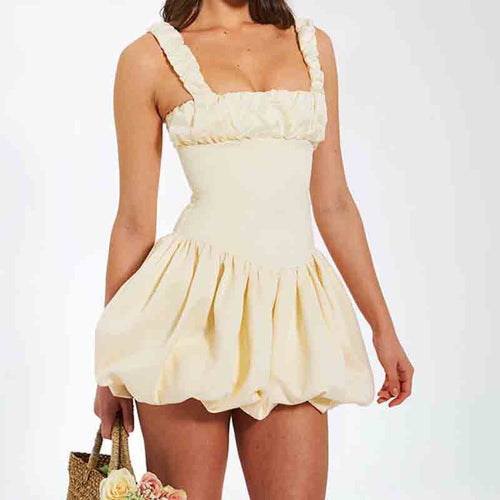 Women's mini dress with voluminous skirt and ruffle details StylebySassy