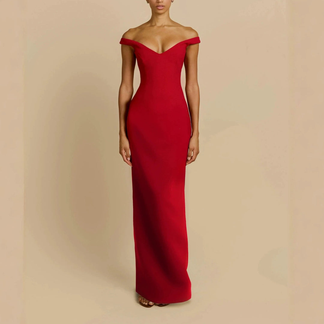 Women's Simple Off-Shoulder Maxi Dress StylebySassy