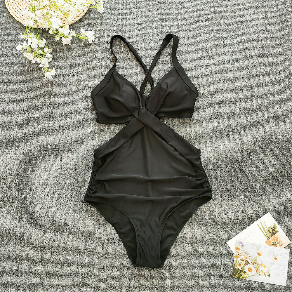 Women's One-Piece Swimsuit with Crossed Design StylebySassy