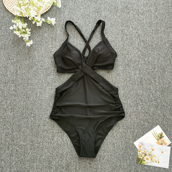 Women's One-Piece Swimsuit with Crossed Design StylebySassy