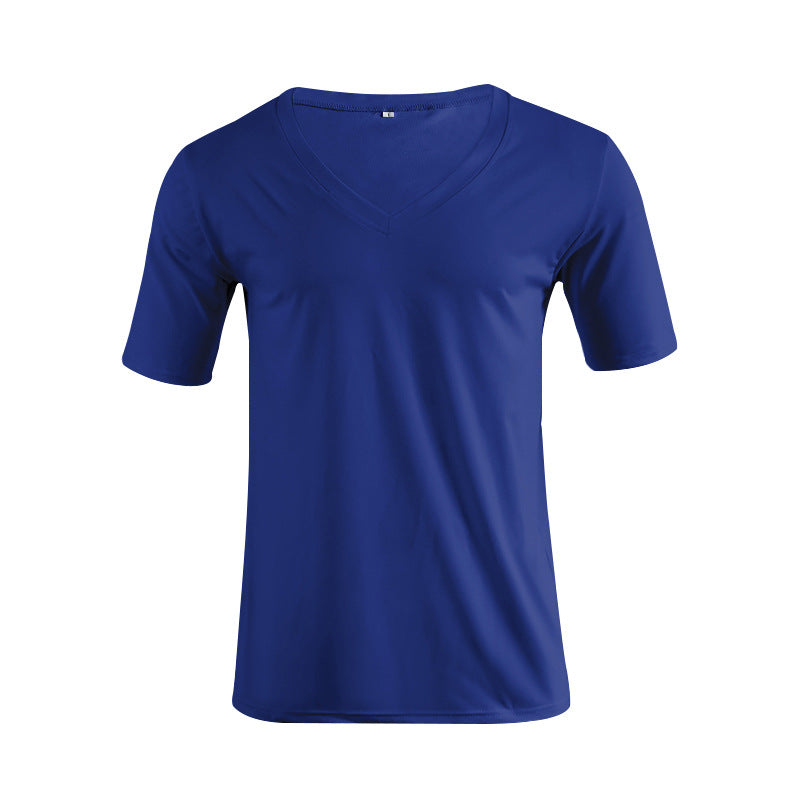 Men's V-neck T-shirt made of fine jersey with slim silhouette and flat seams StylebySassy