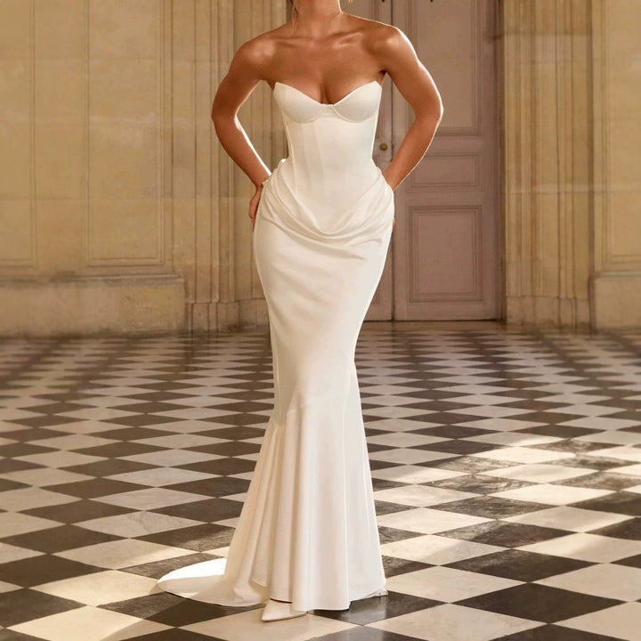 Ladies Glamorous Evening Dress with Fitted Corset Look StylebySassy