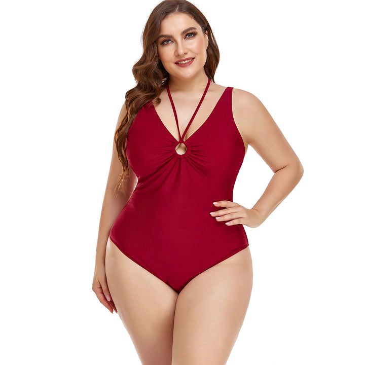 Women Elegant High-Cut One-Piece Swimsuit with Fashionable Ring Detail StylebySassy