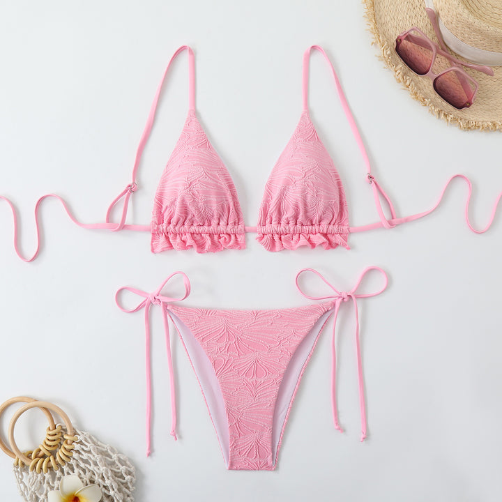 Women's Triangle Bikini with Ruffle Details StylebySassy
