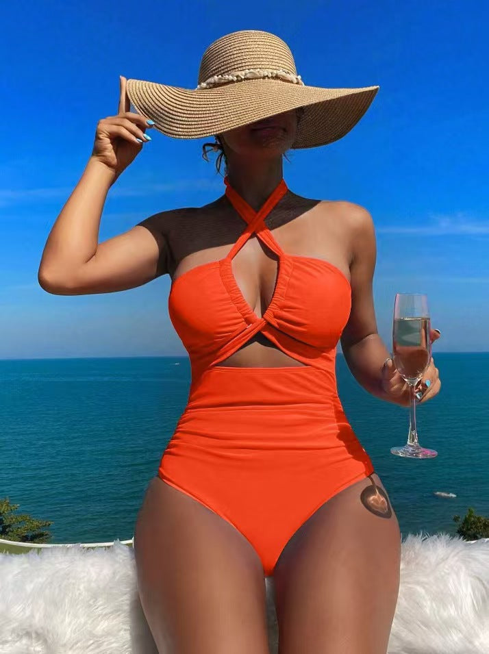 Ladies High-cut Monokini with sophisticated cross-design StylebySassy
