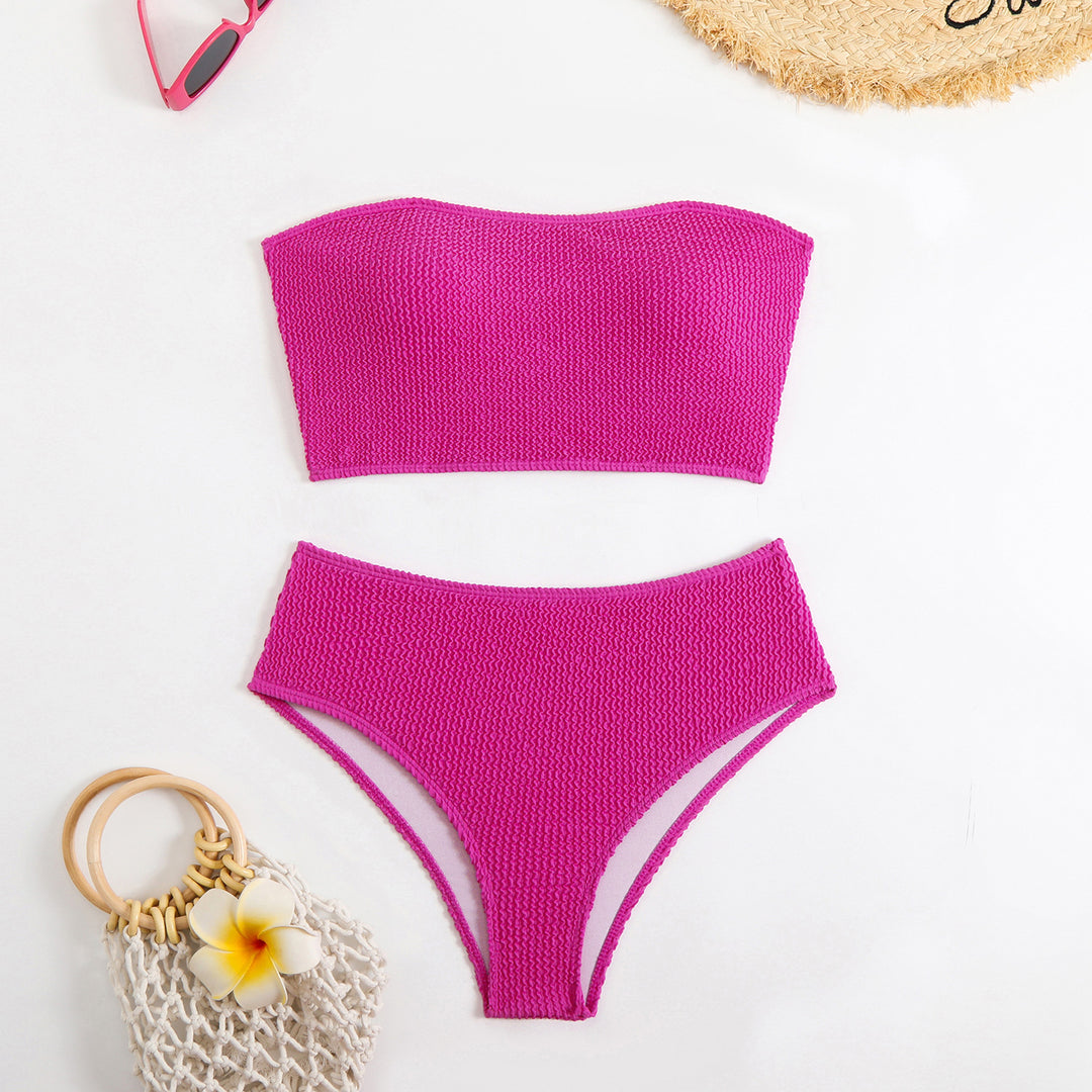 Women's Bandeau Bikini with Textured Design StylebySassy