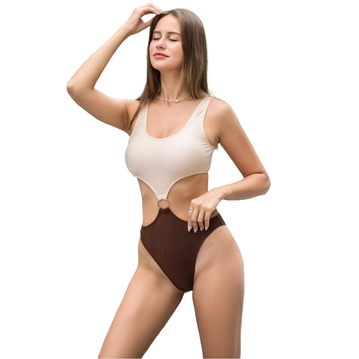 Women's one-piece swimsuit with innovative cut-out and chic ring detail StylebySassy