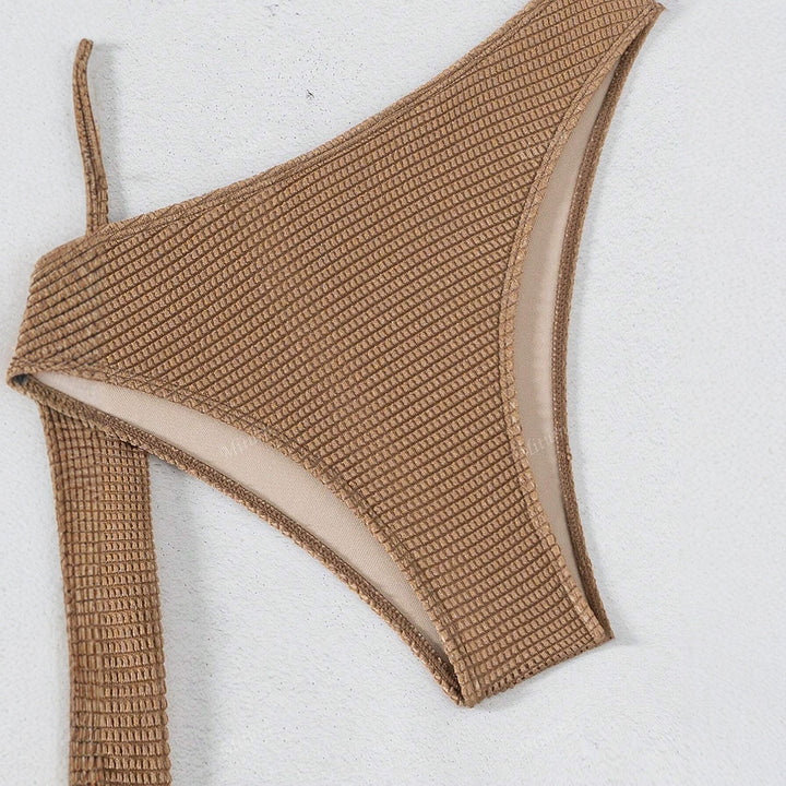 Women's bandeau bikini set with decorative wrap skirt StylebySassy
