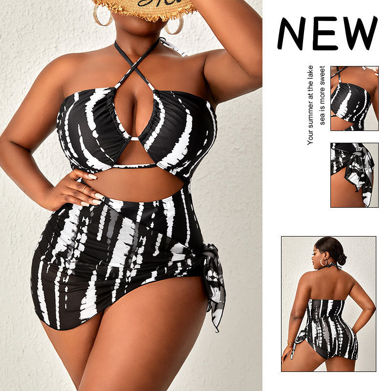 Women's Cut-Out Bath Top with Wrap Skirt StylebySassy